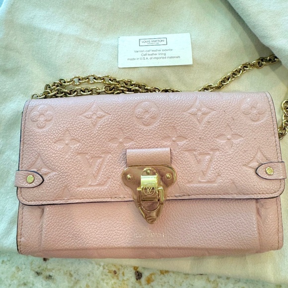 Louis Vuitton Monogram Empreinte Vavin wallet on chain - pink crossbody - Picture 1 of 10